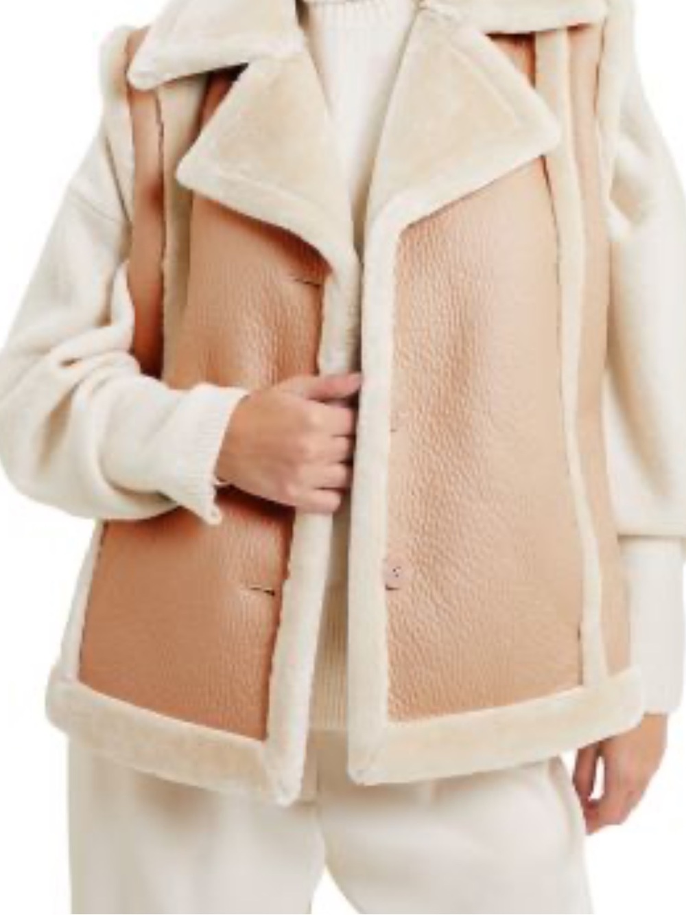 FRENCH CONNECTION Belen Notch-Collar Faux-Fur Vest - Picture 5 of 5
